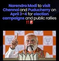 Modi Launches Campaign Trail In Chennai And Puducherry