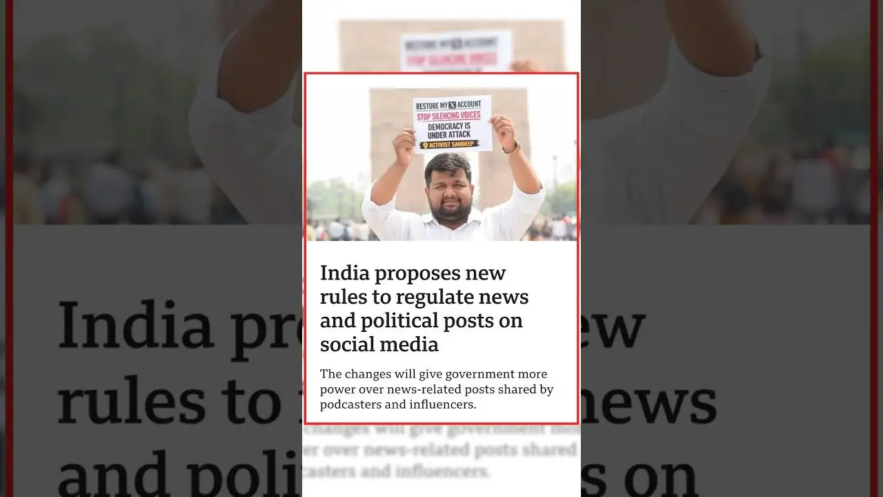 India Proposes New Rules To Regulate News And Political Posts On Social Media