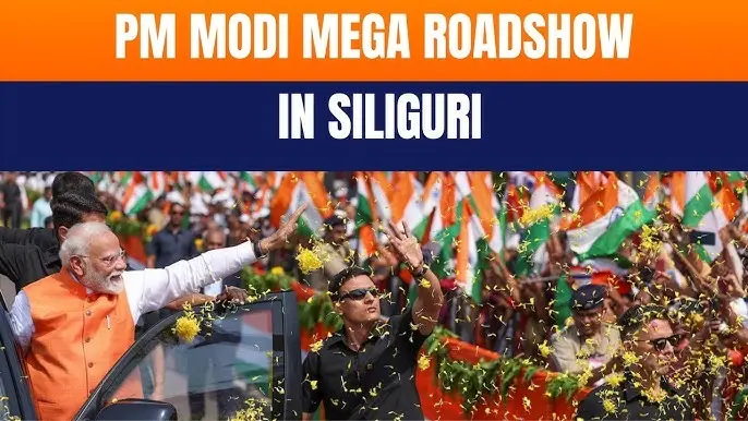 PM Modi Holds Mega Road Show In Siliguri After Three Rallies