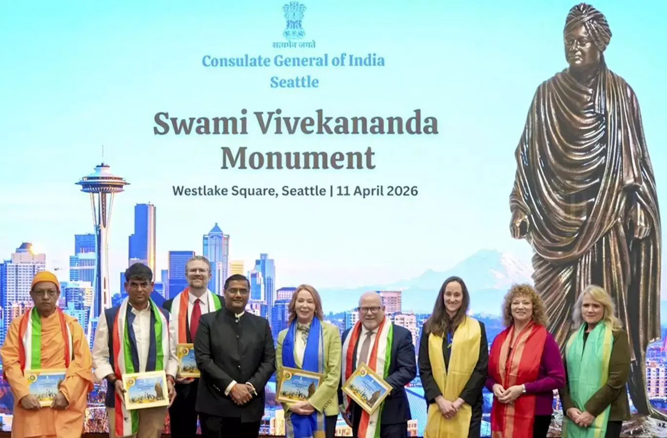 Seattle Unveils Life-Size Statue Of Swami Vivekananda, A First In The United States