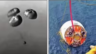 Gaganyaan Makes Waves: Crew Module Splashes Down Safely In Bay Of Bengal