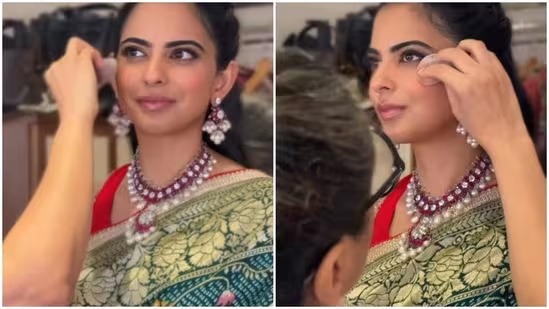Isha Ambani Dazzles In Ruby And Diamond Splendor For Diwali 2025