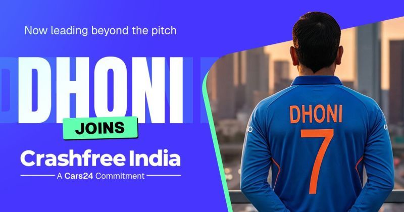 MS Dhoni Joins Cars24 To Drive Safer Roads With Crashfree India Initiative