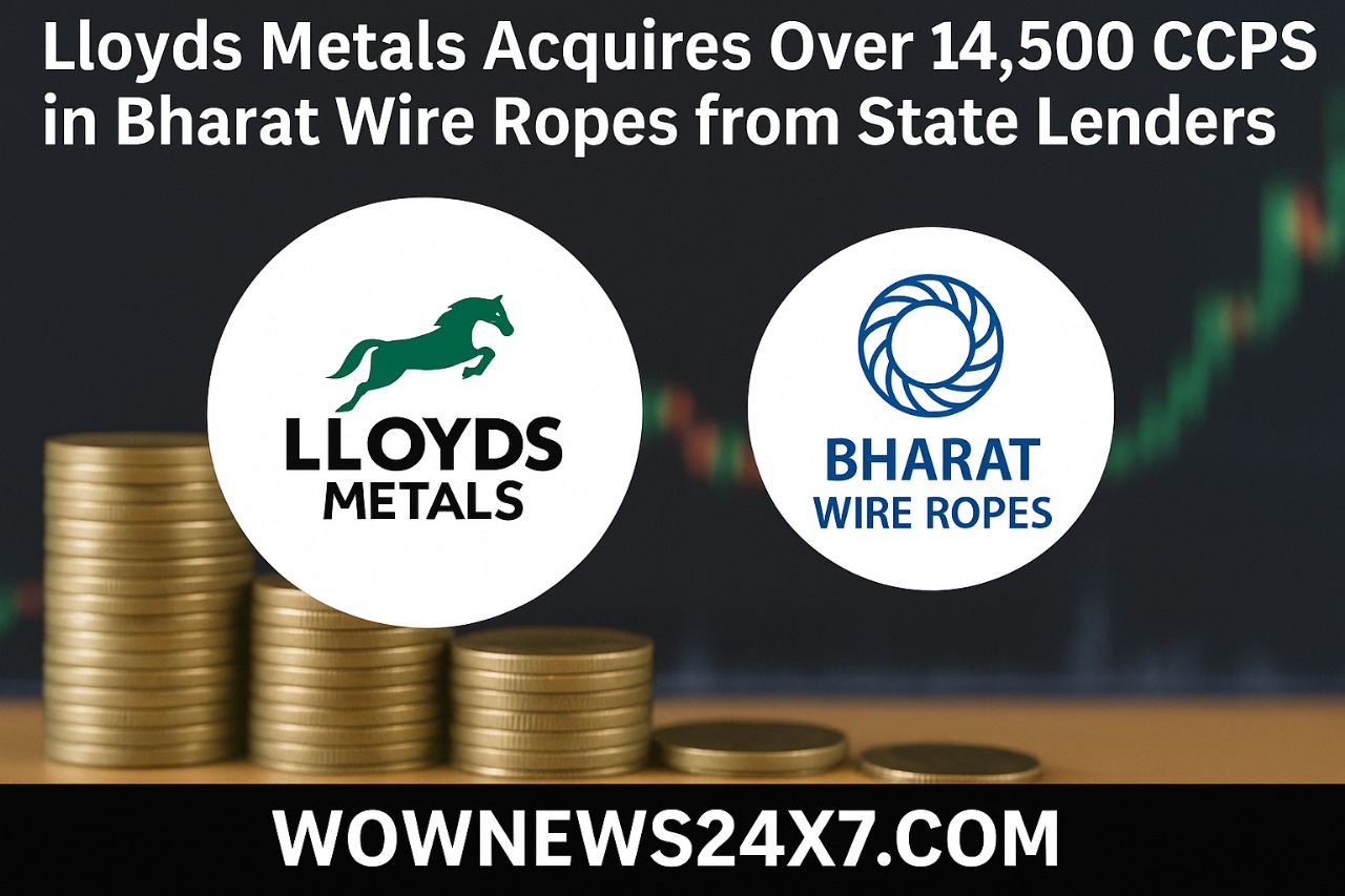 Lloyds Metals Acquires Over 14,500 CCPS in Bharat Wire Ropes from State Lenders