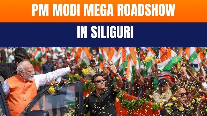 PM Modi Holds Mega Road Show In Siliguri After Three Rallies