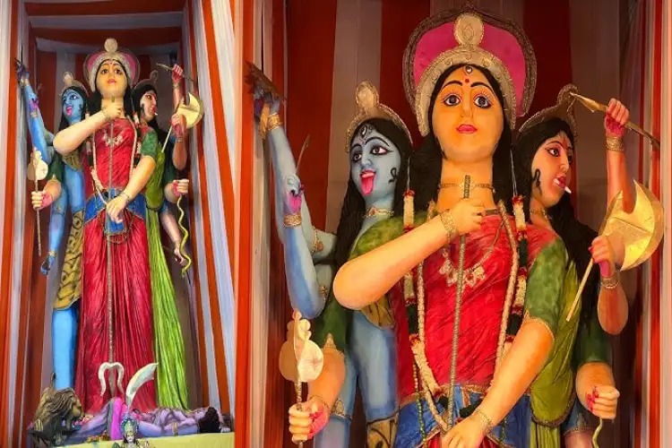 Green Goddess Rises: Hyderabad Unveils 72-Foot Eco-Friendly Durga Idol